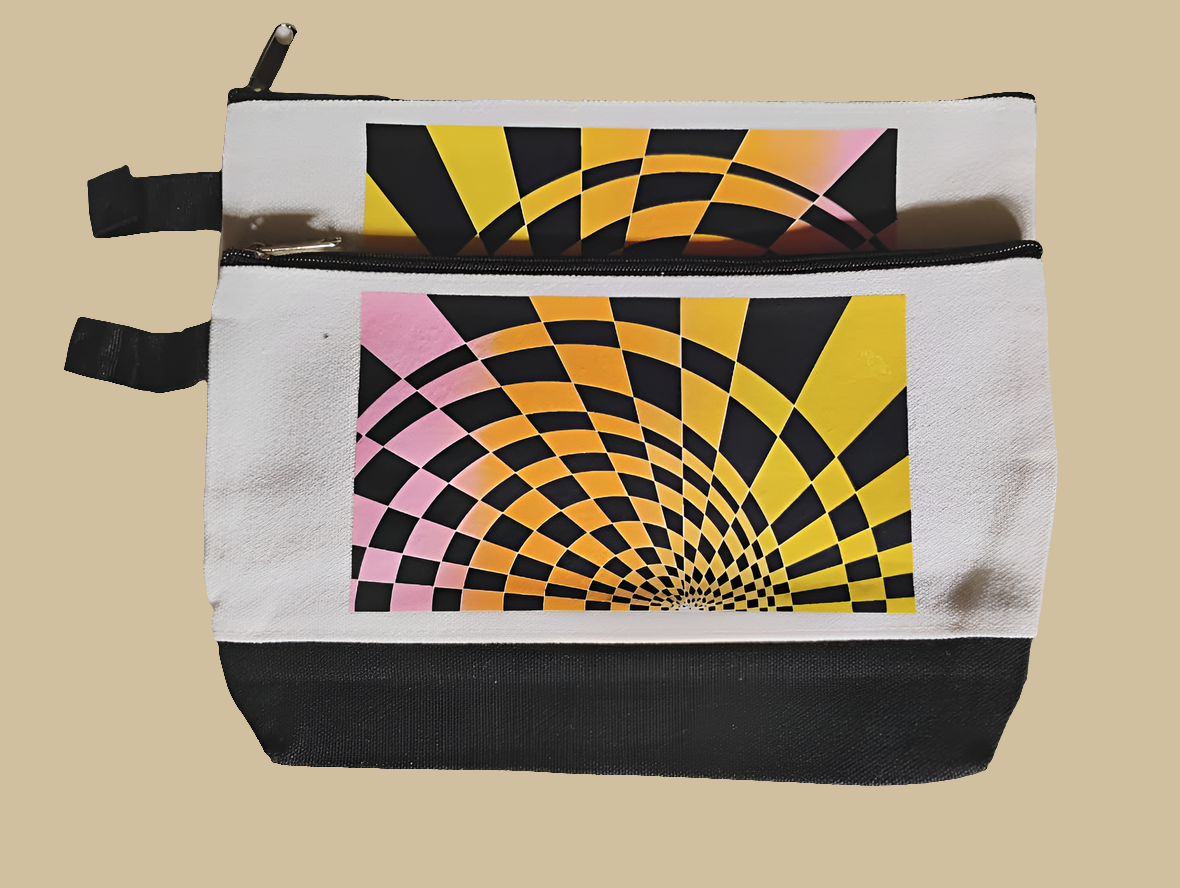 Checkered Trip Zipper Pouch